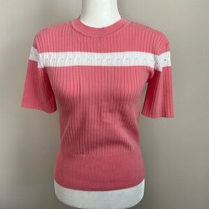 EUC SHEIN Pink Short Sleeve Sweater Top Medium